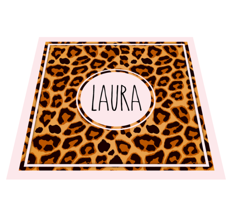 Personlig leopard dyretrykk vinylteppe - Tenstickers
