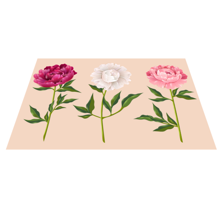 Peony forskjellige farger blomsterteppe - Tenstickers