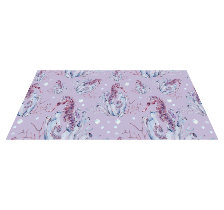 Akvarell sjøhest dyr vinylteppe - Tenstickers