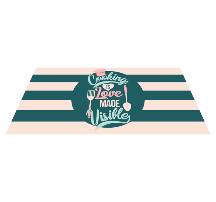Matlaging er synlig kjærlighet vinyl teppe kjøkken - Tenstickers