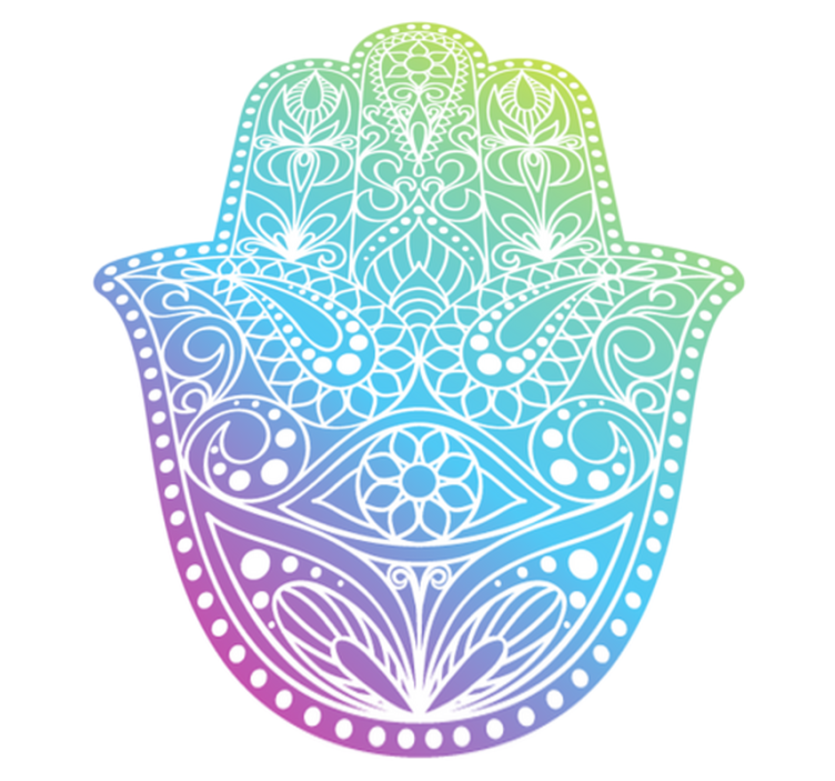 Gradert hånd av fatima vinyl teppe mandala - Tenstickers