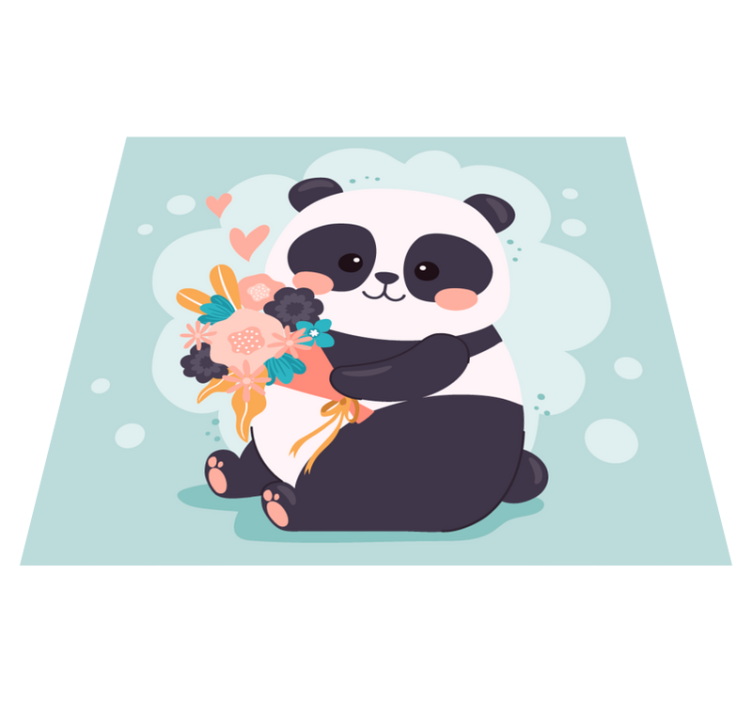Lykkelig panda ansiktsdyrteppe - Tenstickers