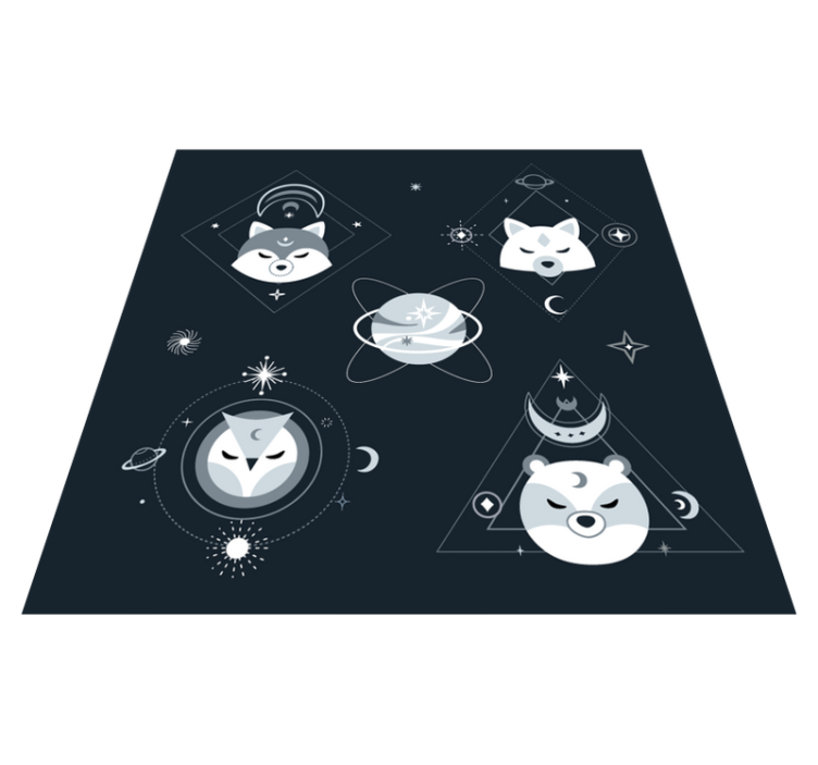 Nordic animals kosmisk vinyl teppe - Tenstickers