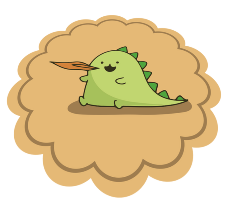 Grønn tegneseriefigur vinyl teppe spedbarn - Tenstickers