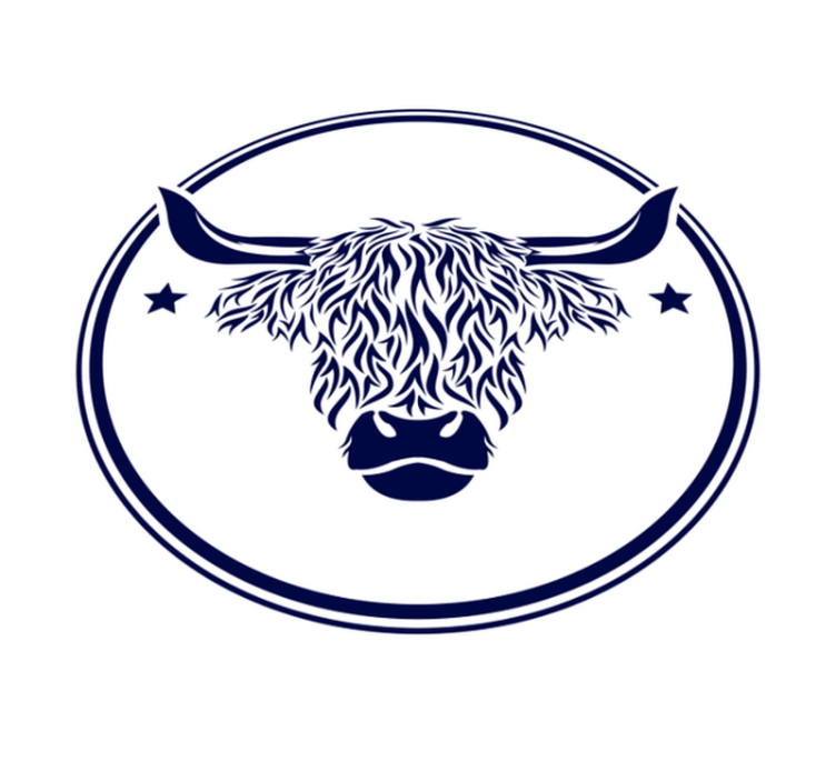 Skotsk ku vinyl teppe dyreteppe - Tenstickers