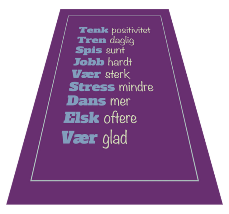 Motiverende tenk positivt sitat tilpasset vinyl teppe - Tenstickers