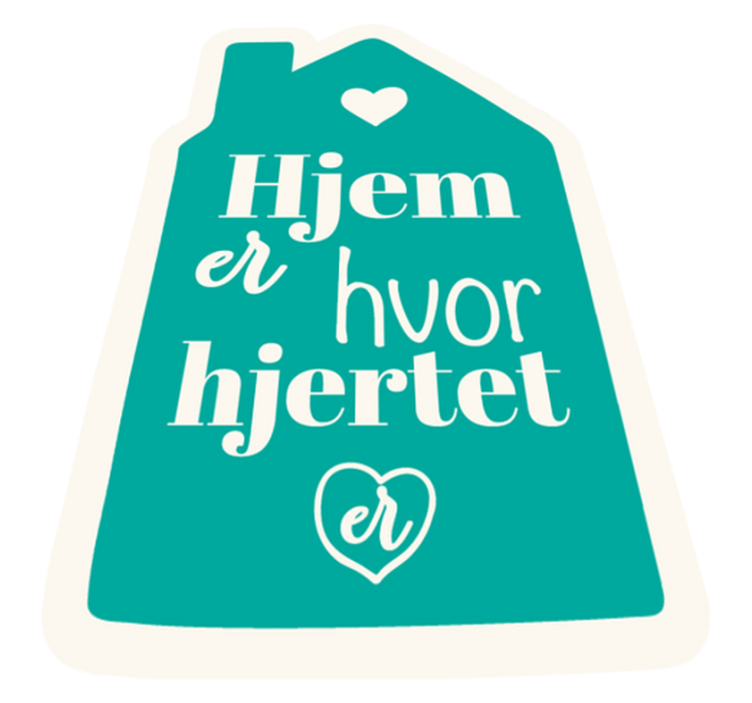 Hjemmet er der hjertet er sitat tilpasset vinyl teppe - Tenstickers