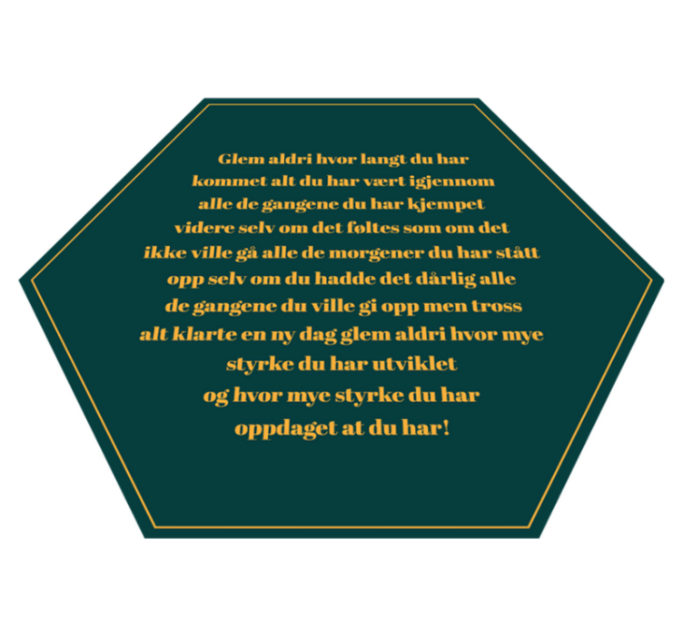 Aldri glem motivasjon sitat vinyl teppe - Tenstickers