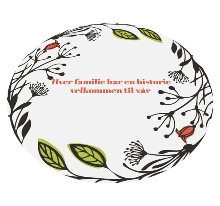 Velkommen til vår familiehistorie vinyl teppe - Tenstickers