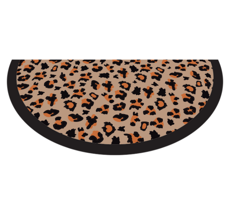 Halvt rund leopardteppe dyreprint vinyl teppe - Tenstickers
