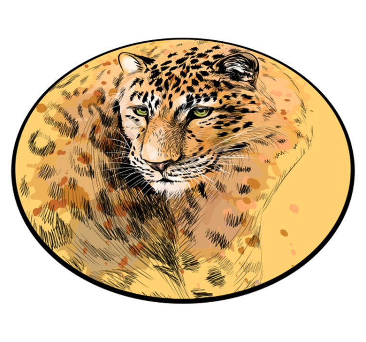 Leopardansikt vinyl teppe dyr - Tenstickers