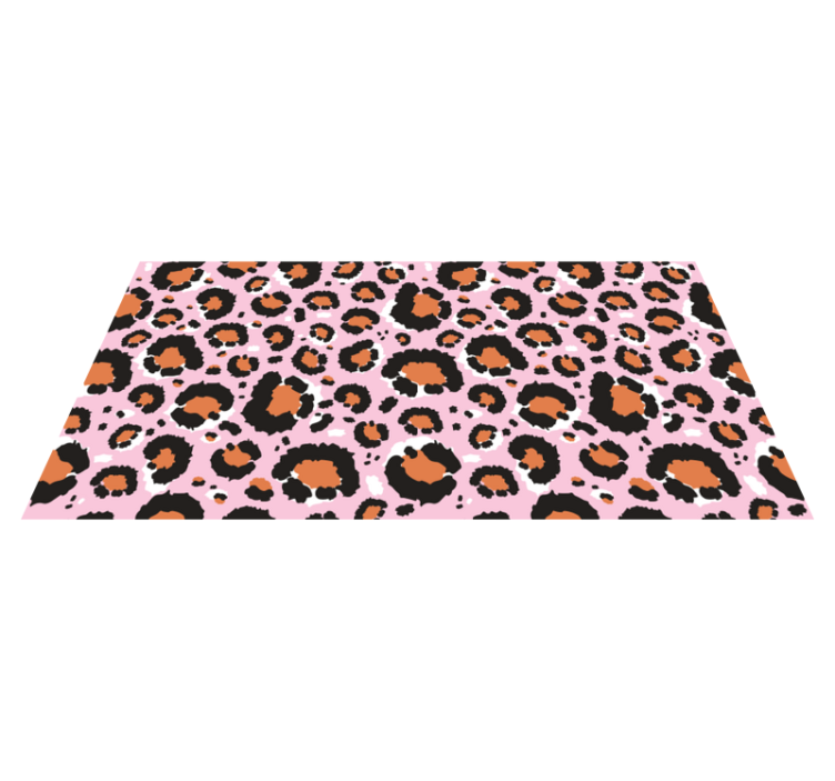 Rosa leopard-trykk dyreprint vinyl teppe - Tenstickers