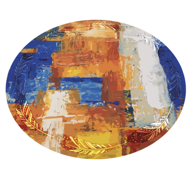 Boho abstrakt nødt vinyl teppe moderne teppe - Tenstickers