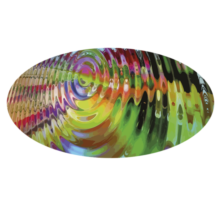 Konsentrisk flerfarget moderne vinyl teppe - Tenstickers