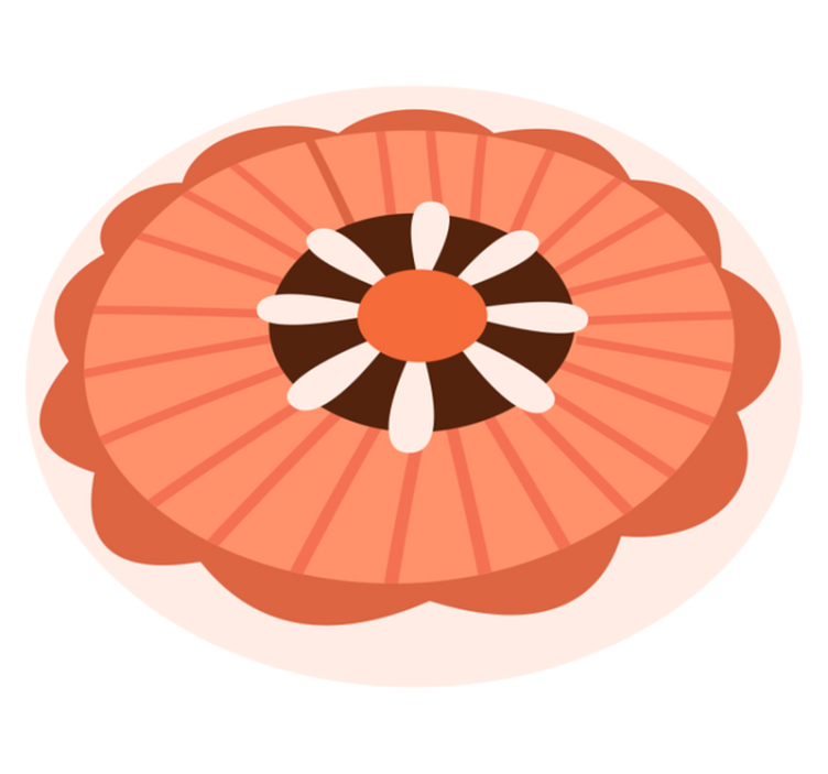 Blomstersirkulært element vinyl teppe blomster og planter - Tenstickers