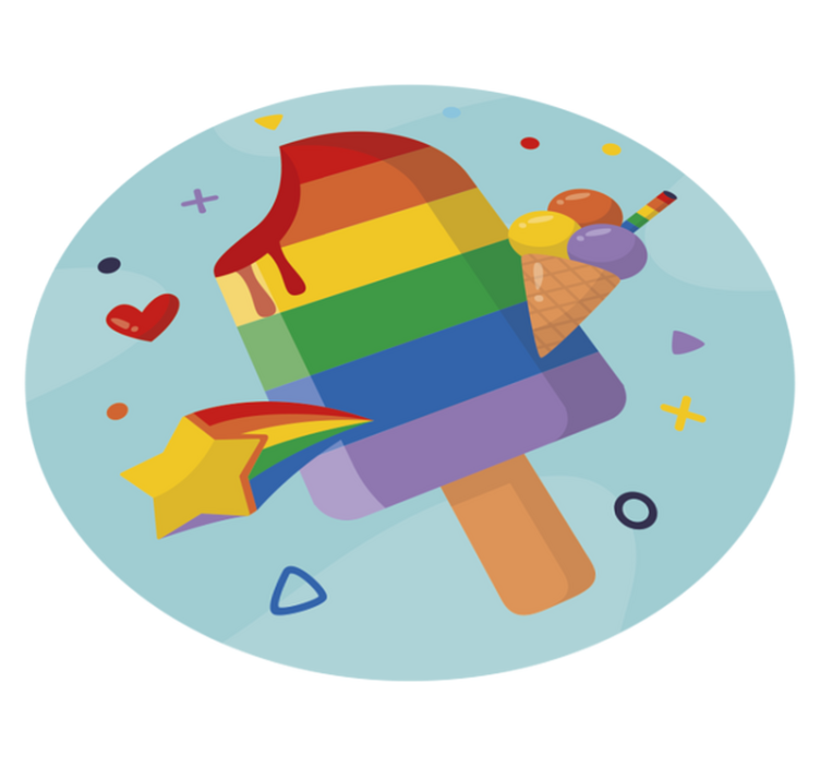 Ice lollies regnbue moderne vinyl teppe - Tenstickers