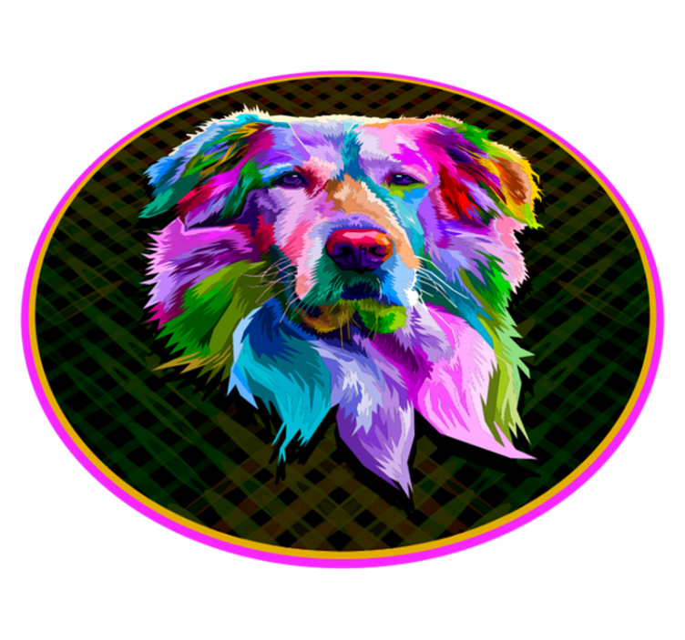 Golden retriever pop art dyreteppe - Tenstickers