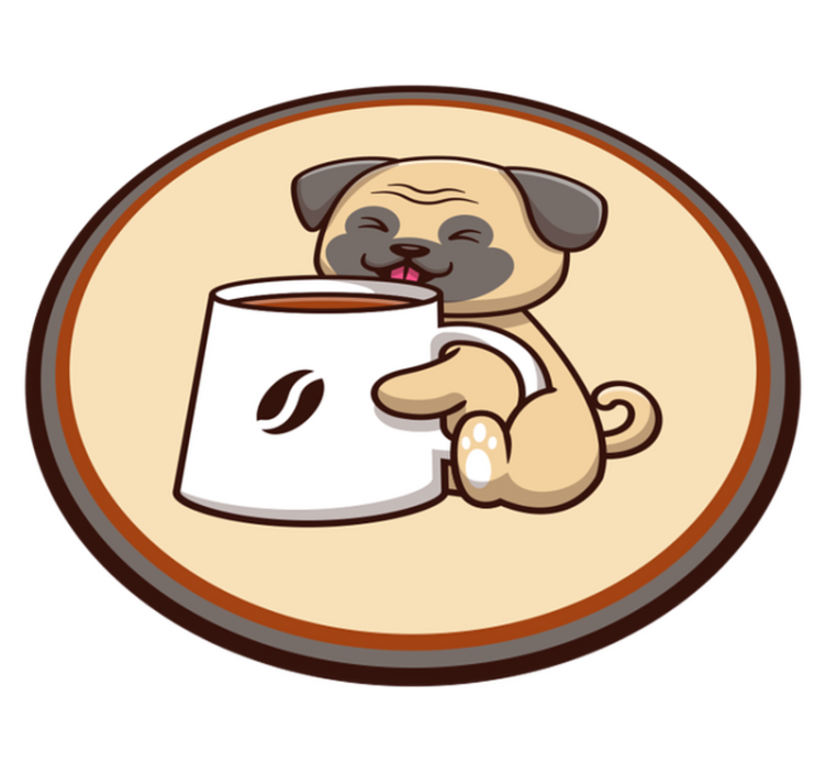 Kaffemops animalsk vinyl teppe - Tenstickers