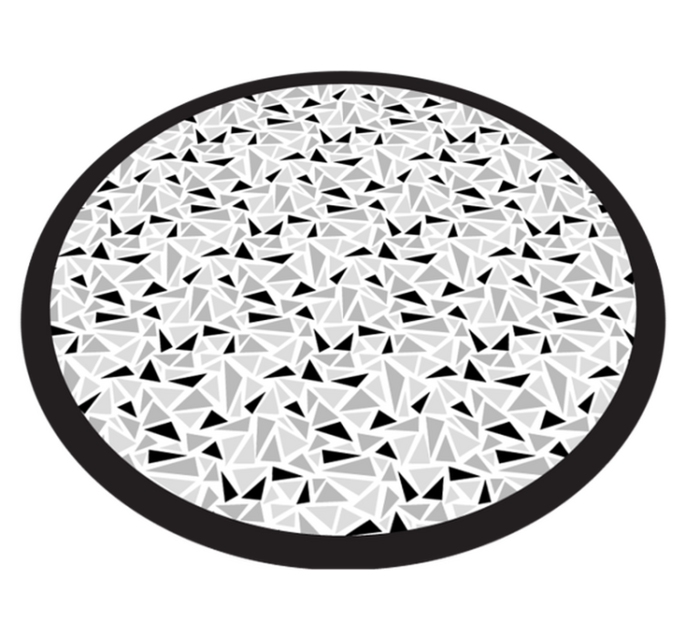 Svarte og grå trekanter vinyl teppe geometrisk - Tenstickers