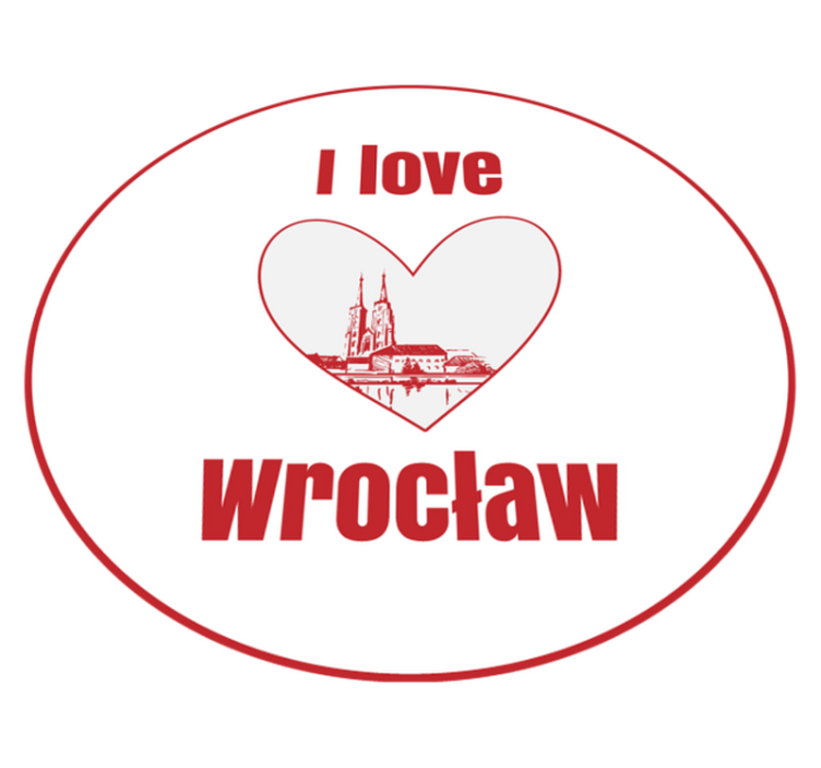 Jeg elsker wrocław tilpasset vinylmatte - Tenstickers