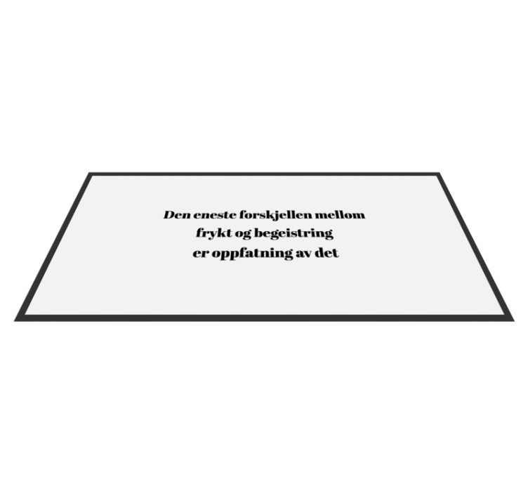 Forskjell mellom frykt tekst vinyl teppe - Tenstickers