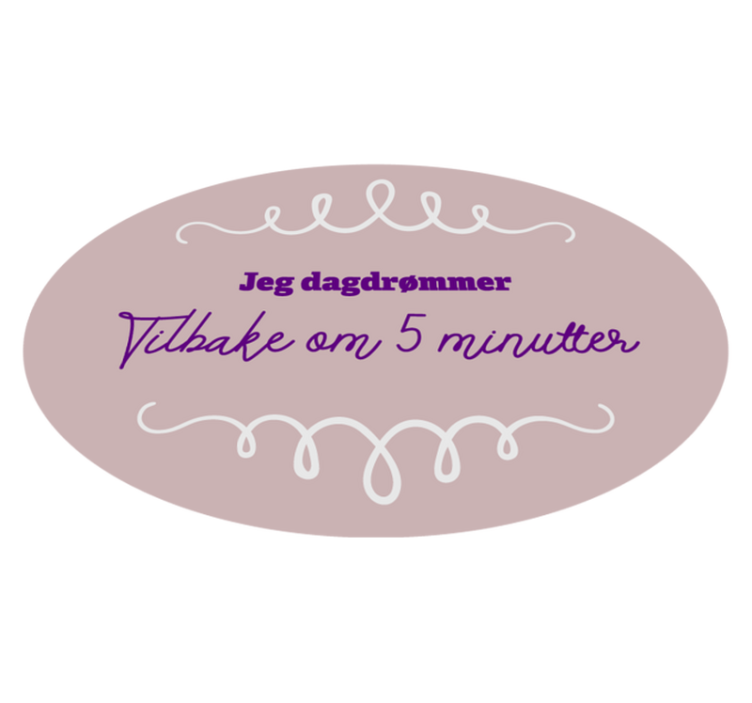 Tilbake i 5 minutter tekst tilpasset vinyl teppe - Tenstickers