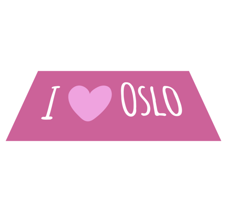 Jeg elsker oslo rosa hjerte nordisk vinyl teppe - Tenstickers