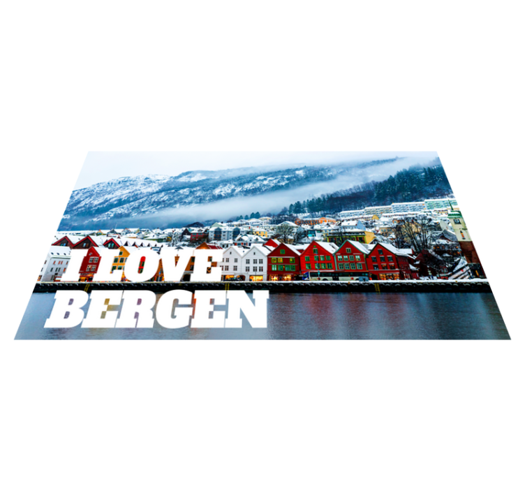 Jeg elsker bergen nordisk vinyl teppe - Tenstickers