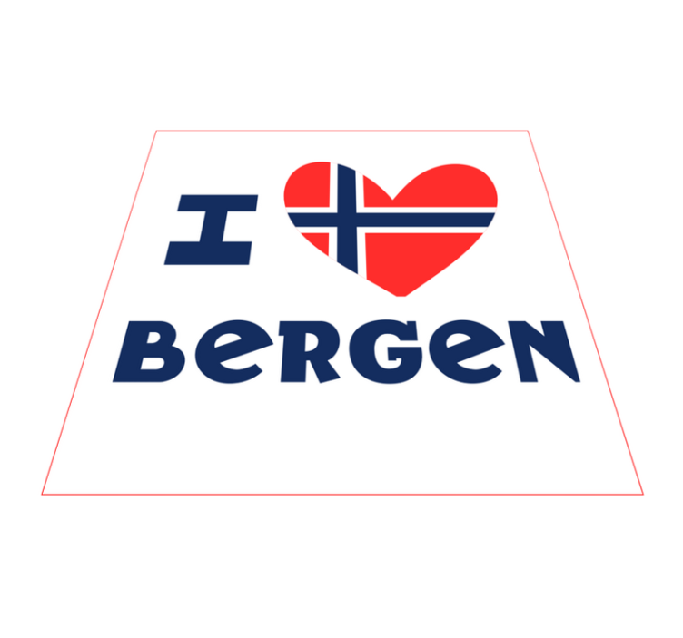 Jeg elsker bergen norge hjerte nordisk vinyl teppe - Tenstickers