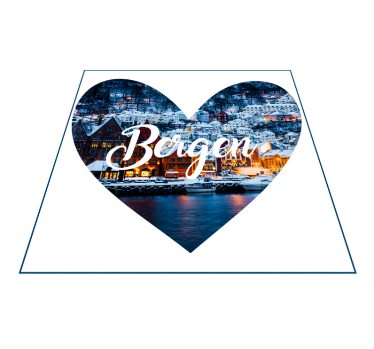 Jeg elsker bergen city heart nordisk vinyl teppe - Tenstickers