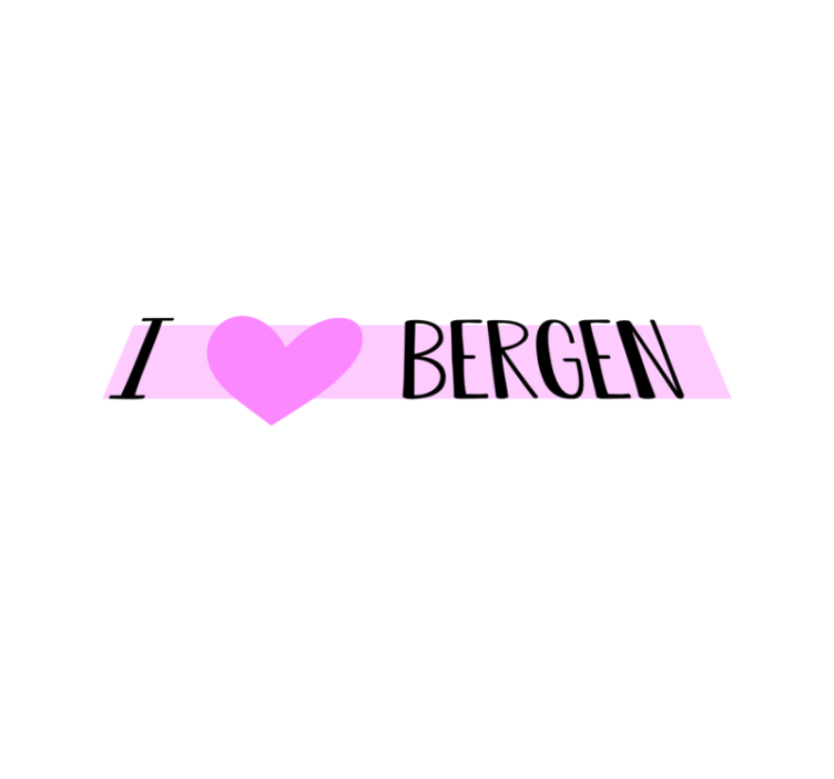 Jeg elsker bergen rosa nordisk vinyl teppe - Tenstickers