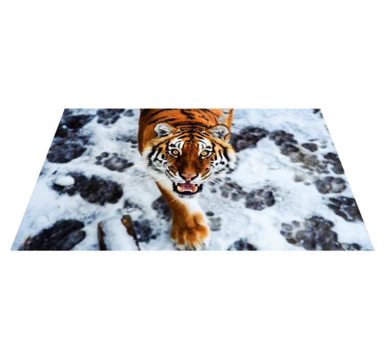 Animal hard tiger animal vinyl teppe - Tenstickers