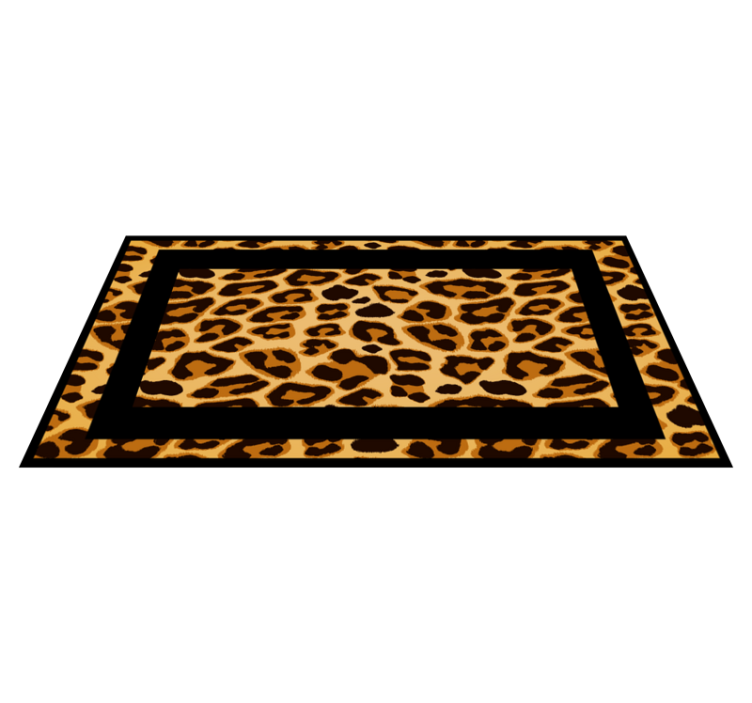 Rektangel leopardhud dyretrykk vinyl teppe - Tenstickers