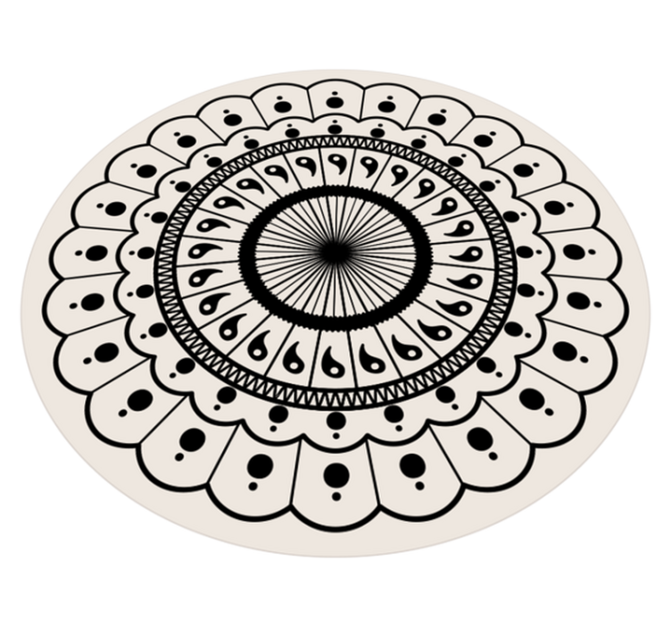 Sirkulært boho mandala soveromteppe - Tenstickers