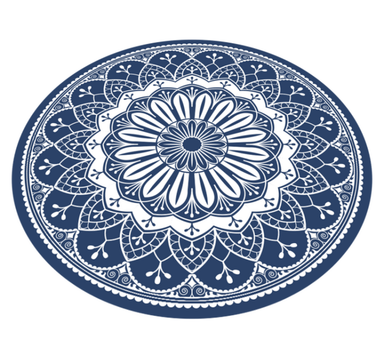 Marine botaniske sammensetning vinyl teppe mandala - Tenstickers