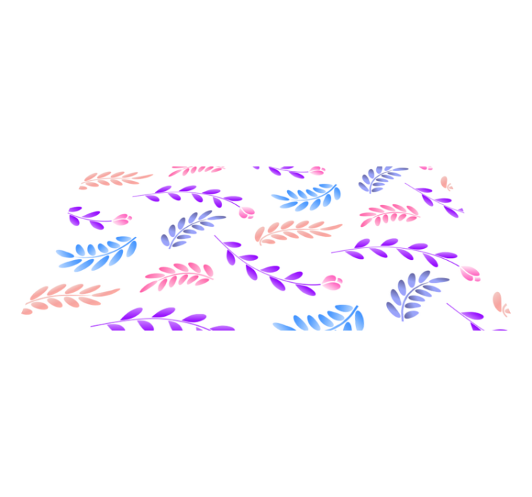 Botanisk bladelement vinyl teppe blomster og planter - Tenstickers