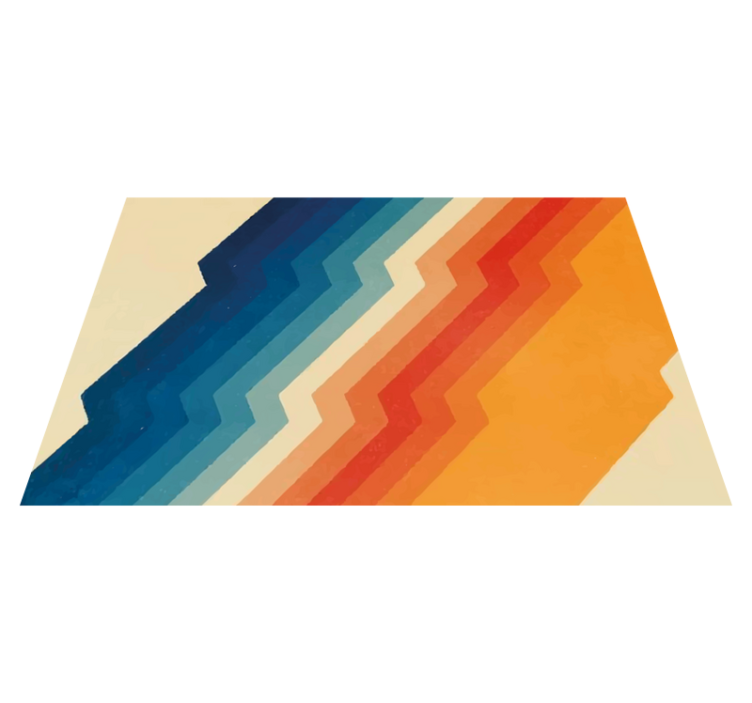 70-tallet lynmønster striper vinyl teppe - Tenstickers