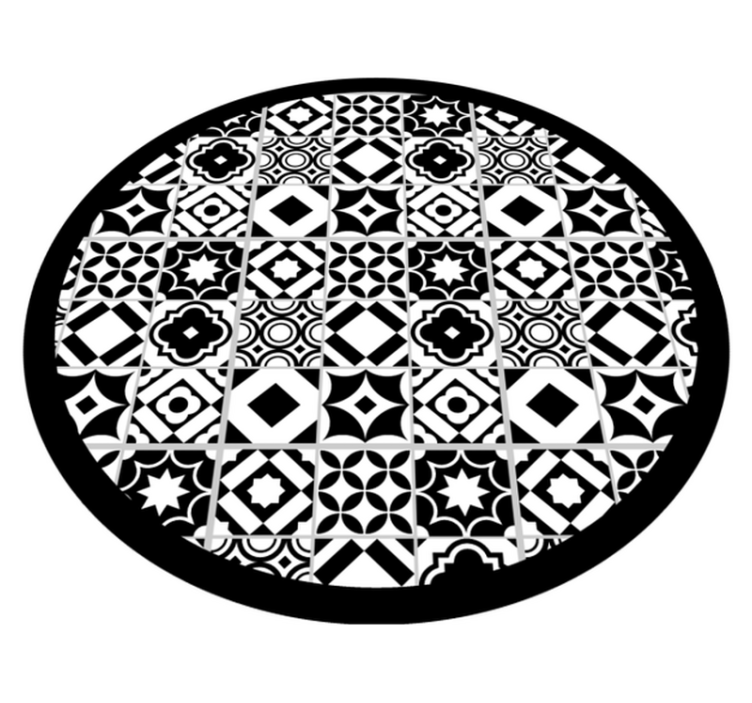 Portugisisk sirkulært mandala vinyl teppe - Tenstickers