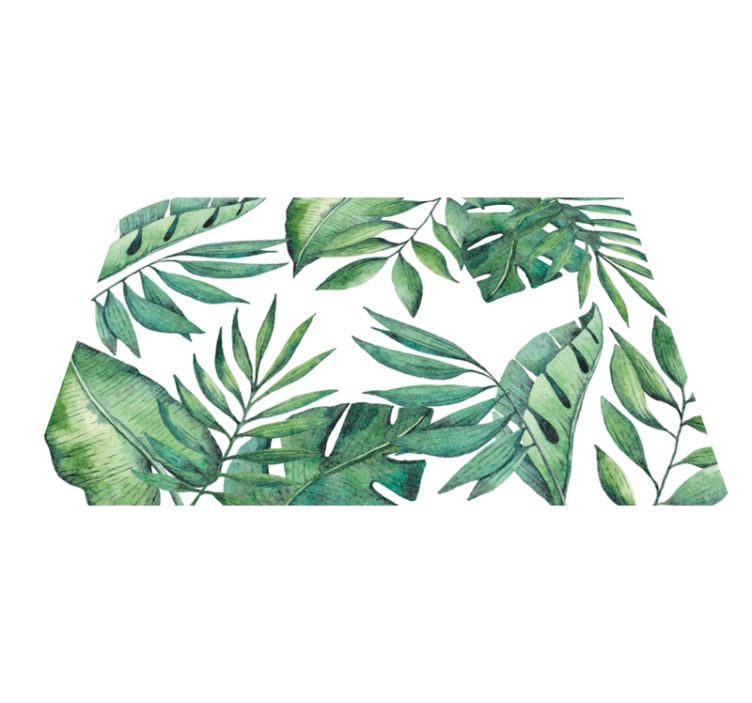 Nordisk stil blader og planter vinyl teppe - Tenstickers