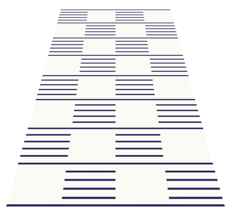 Nordisk stil hvit og blå marineblå nordisk vinyl teppe - Tenstickers