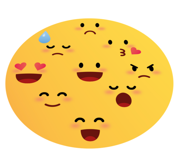 Emoji står overfor vinylgulvteppe for barn - Tenstickers