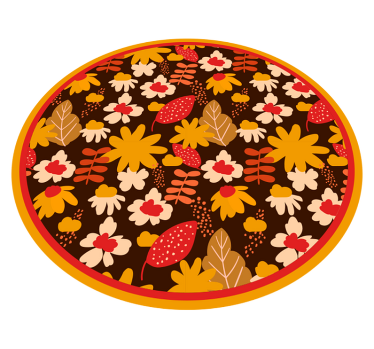 Muntert blomstermotiv vinyl teppe blomster og planter - Tenstickers