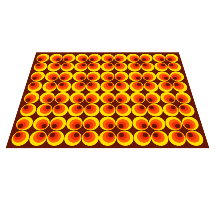 70-talls pop oransje sirkler vintage vinyl teppe - Tenstickers