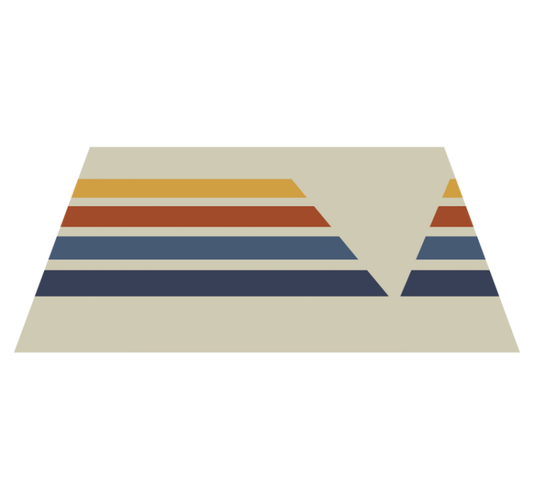 70-tallet pop regnbue tan striper vintage vinyl teppe - Tenstickers