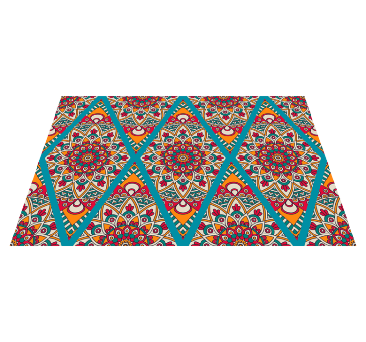 Livlig fargerik design vinyl teppe mandala - Tenstickers