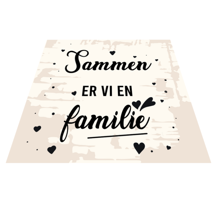Sammen er vi familie tilpasset vinyl teppe - Tenstickers