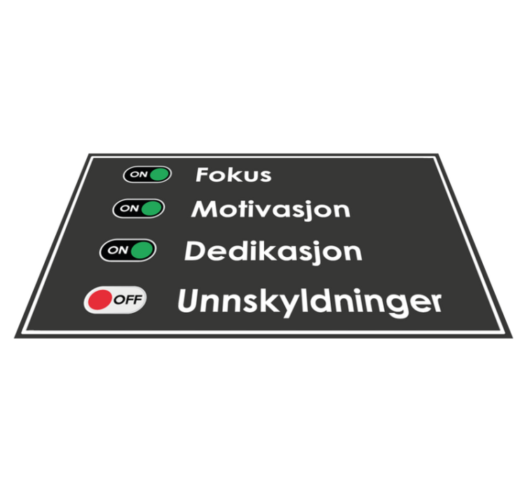 Fokus, ingen unnskyldning tekst vinylteppe - Tenstickers