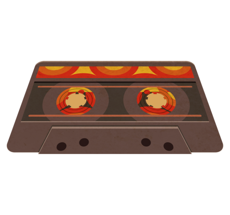 Vilt 70-talls kassette vintage vinyl teppe - Tenstickers