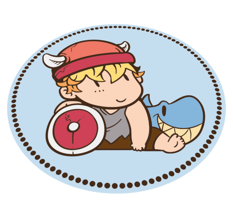 Søt baby viking med ror etnisk vinyl teppe - Tenstickers