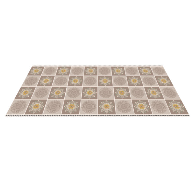 Beige farger mandala fliseteppe - Tenstickers